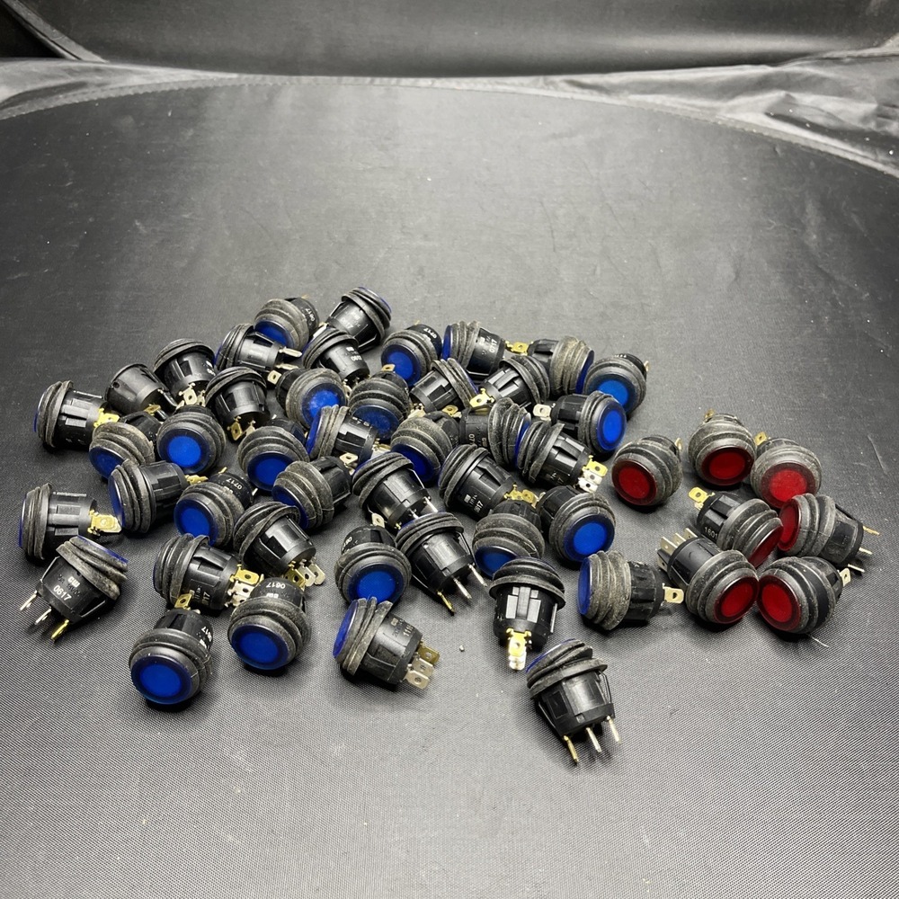 Lot Of 50 Waterproof Panel Mount Illuminated Rocker Switches 14V DC 20A